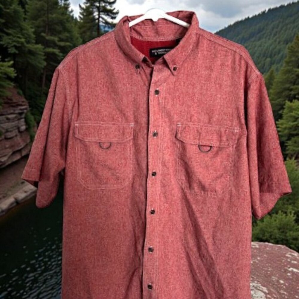 Roundtree & Yorke Men's Performance Shirt LG Vented Fishing Wicking  UPF 30